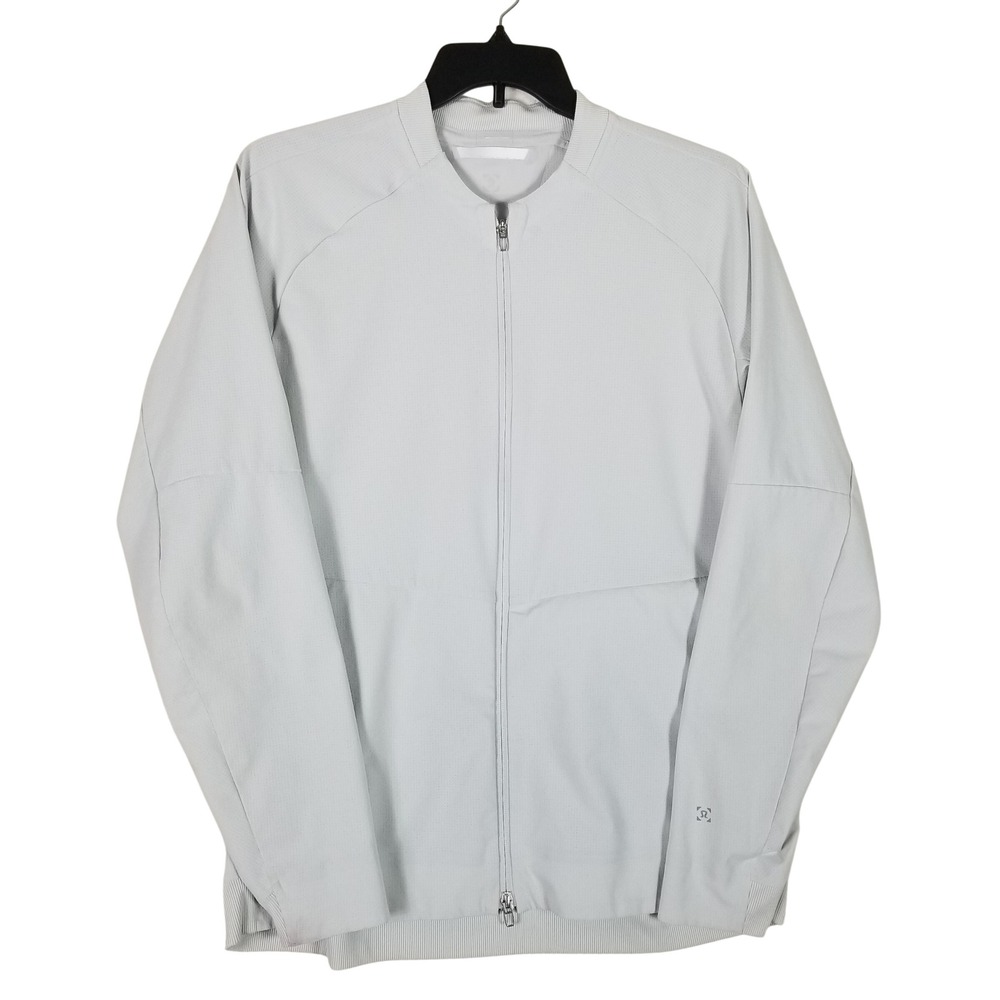 Lululemon Full Zip Jacket Mens XL Light Gray Perforated Breathable Activewear